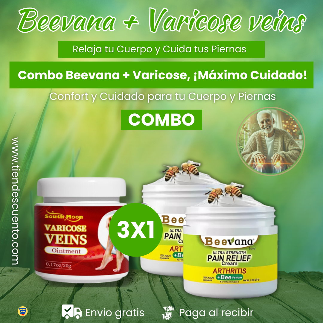 SUPER COMBO, crema dolores y articulaciones + Crema Varicose Veins, 3 x 1