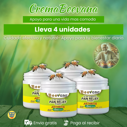 Beevana™ – Alivio Potente: 4 Cremas para el Dolor Muscular y Articular