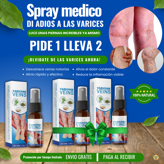 2 X 1 Spray medico adios venas varices, LLEVA 1 GRATIS